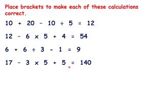 Place brackets to correct calculations [upl. by Ormsby]