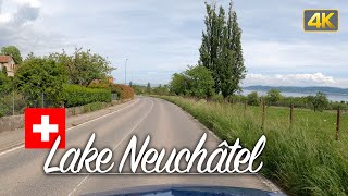 Driving around the Lac de Neuchâtel aka Lake NeuchâtelNeuenburgersee in Switzerland🇨🇭 [upl. by Lorine]