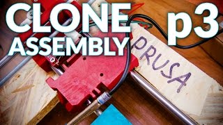 Prusa i3 MK2 3D printer clone live assembly p3 X amp Y Motion [upl. by Malda]