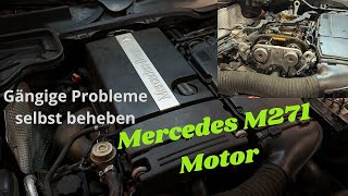 Mercedes M271 Motor  Tutorial  selber kontrollieren und beheben  Ölstop Kabel Zahnräder [upl. by Valry756]