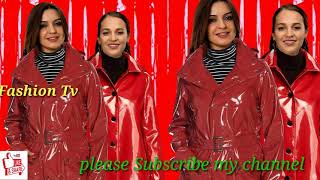 Pvc vinyl raincoat rain wear dresses with beautiful girl [upl. by Cid640]