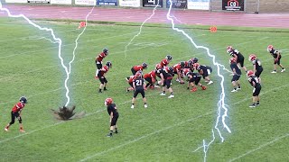 LIGHTNING STRIKES FOOTBALL FIELD DURING GAME [upl. by Esenwahs]