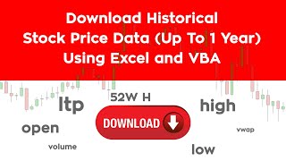 Download Historical Stock Prices Using Excel amp VBA  NSEINDIA Website  NSE Historical Data in Excel [upl. by Dachia]