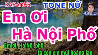 Karaoke  Em Ơi Hà Nội Phố  Tone Nữ  Nhạc Sống  gia huy beat [upl. by Magavern]