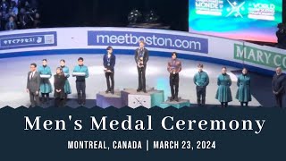 World Figure Skating Championship Mens Medal Ceremony  Montreal 2024 [upl. by Idonna350]