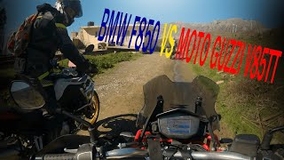 BMW F850GS VS MOTOGUZZI V85TT Offroad Chase [upl. by Mundy]