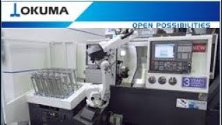 Okuma Lathe GENOS L3000e  Automation with RoboJob TURNASSIST 200 [upl. by Marius]