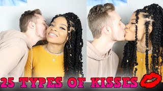 25 TYPES OF KISSES   VLOGMAS DAY 7 [upl. by Ayortal]