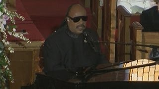 Stevie Wonder plays emotional song for Whitney Houston at her funeral [upl. by Sclater]