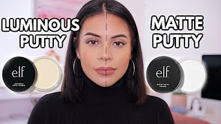 NEW ELF PUTTY PRIMERS MATTE VS LUMINOUS  Which One Is Better 12 hour wear test [upl. by Kenyon]