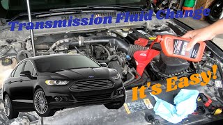 2014 Ford Fusion  How To Change Transmission Fluid [upl. by Warfourd626]