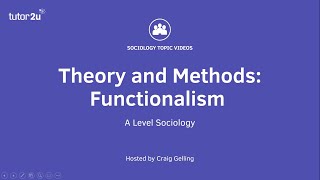 Sociological Theory Functionalism Sociology Theory amp Methods [upl. by Kho]