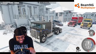 DRIVING TRUCKS IN THE SNOW WAS A TERRIBLE IDEA lmaooo [upl. by Refinnej970]