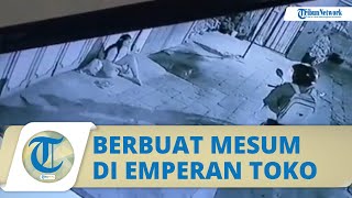 Viral Video Pemotor Mesum Raba Tubuh Wanita Gelandangan di Emperan Toko Aksinya Terekam CCTV [upl. by Ennaihs18]