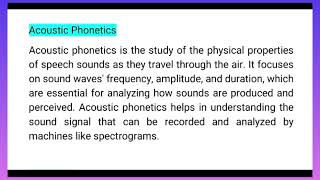 what is Acoustic Phonetics Types of Phonetics Phonetics [upl. by Fitzhugh]