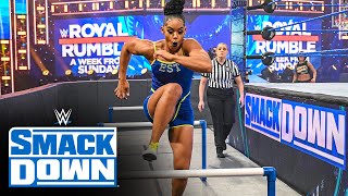 Bianca Belair soars through Bayley’s Ultimate Athlete Obstacle Course SmackDown Jan 22 2021 [upl. by Halle554]