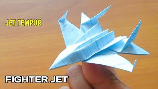 Origami Cara Buat Pesawat Jet Tempur Dari Kertas  Paper Plane [upl. by Birkett]