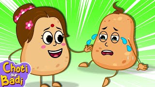 Aloo Kachaloo Beta Kahan Gaye The  Lalaji Ne Kela Khaaya  Hindi Nursery Rhymes chotiaurbadi [upl. by Soirtimid]