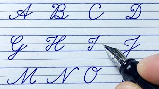 How to write in cursive  Cursive writing a to z  English handwriting  Capital letters abcd [upl. by Llenroc437]