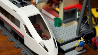 Lego High Speed Passenger Train 60051 with Train Station 60050 Unboxing  Build  Review [upl. by Ydennek]