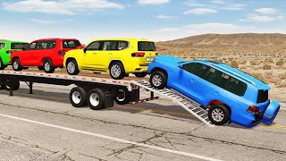 TRANSPORTING PIXAR CARS amp FRUITS WITH COLORED amp JOHN DEERE vs CLAAS vs TRACTORS  BeamNGdrive 983 [upl. by Maye]