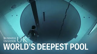 A French freediver just dropped 40 metres to the bottom of the worlds deepest pool in one breath [upl. by Gizela]