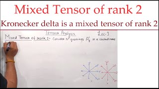 Tensor analysis Mixed tensor of rank 2 Kronecker delta is a mixed tensor of rank two Lecture 9 [upl. by Karie]