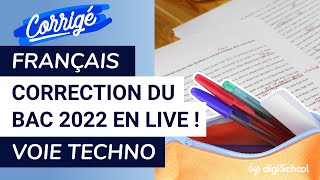 Bac de français 2022  correction de lépreuve voie technologique [upl. by Kcolttam706]