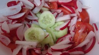 ENSALADA DE RABANO O RABANITO PEPINO Y TOMATE [upl. by Aribold]