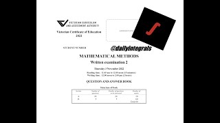 2022 VCE Maths Methods Exam 2 Worked Solutions [upl. by Enila]