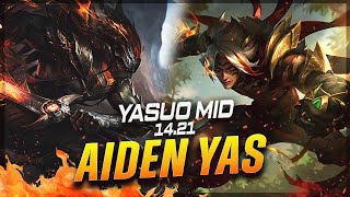 AIDENYASUO  Yasuo vs Talon MID Patch 1421  Challenger Yasuo Gameplay [upl. by Ardnwahs]