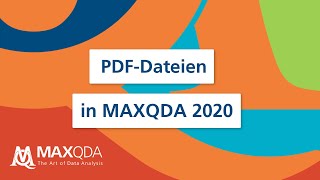 PDFDateien mit MAXQDA 2020 analysieren [upl. by Arries]