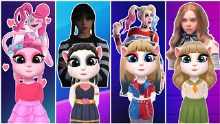 My Talking Angela’m 2  Wednesday Addams 🆚M3EGAN 🆚 Mommy 🆚 Harley Quinn In Angela 2  cosplay [upl. by Wenda]