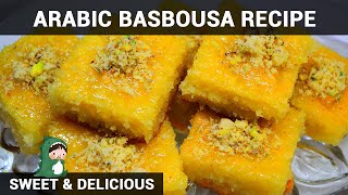 Basbousa  Famous Middle Eastern Dish BasbousaArabic Basbousa Recipe  Arabic Recipe  Soji Dessert [upl. by Llewkcor7]