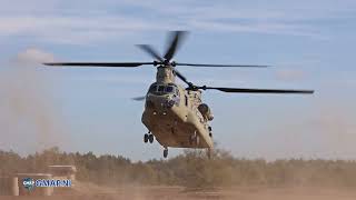 Chinook CH47F inbound  brutal sound  open your sound device military helicopter aviation [upl. by Pietro]