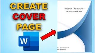 How to Create a Cover Page in Microsoft Word [upl. by Ordisi]