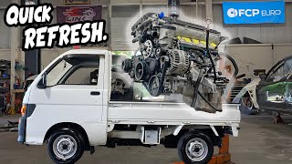 JDM Mini Truck First MODS  ZHP Swap Engine READY [upl. by Arv989]