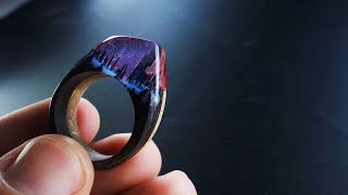 How To Make TwoColor Ring Wood and Epoxy Resin  Day and Night [upl. by Chrystel288]