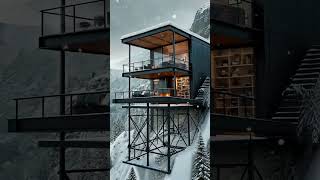 Experience Luxury Living in a Minimalist Mountain Retreat minimalisthouse cozyhouse cliffhouse [upl. by Elvie]