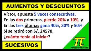 aumentos y descuentos sucesivos  ejercicio resuelto [upl. by Dupuy]