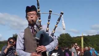 Solo Piping Bagpipes Music Birnam And Dunkeld Highland Perthshire Scotland [upl. by Yerok]