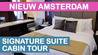 Nieuw Amsterdam Signature Suite Cabin Tour Holland America [upl. by Nosyaj]