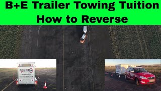 BE Car and Trailer Reverse Manoeuvre Tutorial UK drone view [upl. by Edeline719]