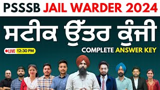 Complete ANSWER KEY  PSSSB Jail Warder 2024  Success Tree Punjab [upl. by Tabb740]