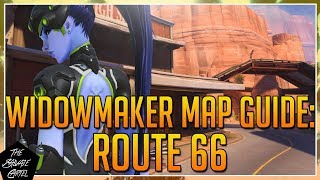 OVERWATCH WIDOWMAKER MAP GUIDE ROUTE 66  RARELY USED SPOTS AND TIPS [upl. by Acissey]