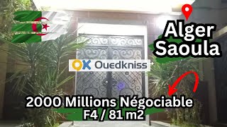 Ouedkniss Algerie Saoula F4 appartement 81 m2 [upl. by Salli154]