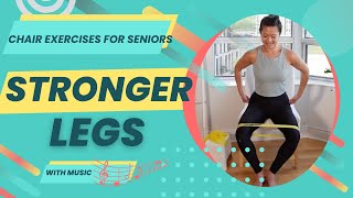 Chair Exercises for Senior with Music  Stronger Legs [upl. by Oswald383]