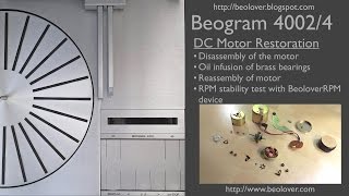 Beogram 40024004 DC Motor Restoration  The Cure for RPM Problems [upl. by Neyuq992]