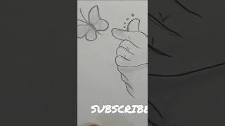 Art Arena  HAND AND BUTTERFLY sketchdrawingviralshorts [upl. by Lexy407]