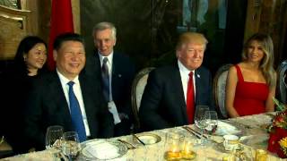 President Trump At MarALago Dinner Table With Chinese President Xi Jinping FNN [upl. by Ibloc]